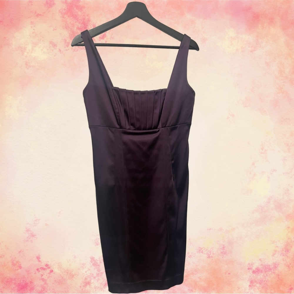 Calvin Klein Strapless Dress in Deep Purple
